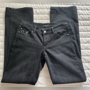 White House Black Market Noir Boot Leg Beaded Jeans